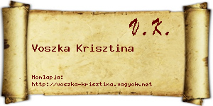 Voszka Krisztina névjegykártya