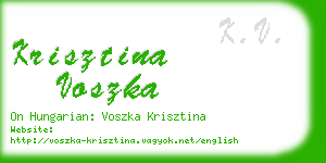 krisztina voszka business card